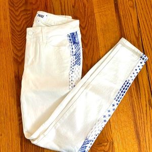 Paige Verdugo ultra slim jeans brushed twill with embellished side seam